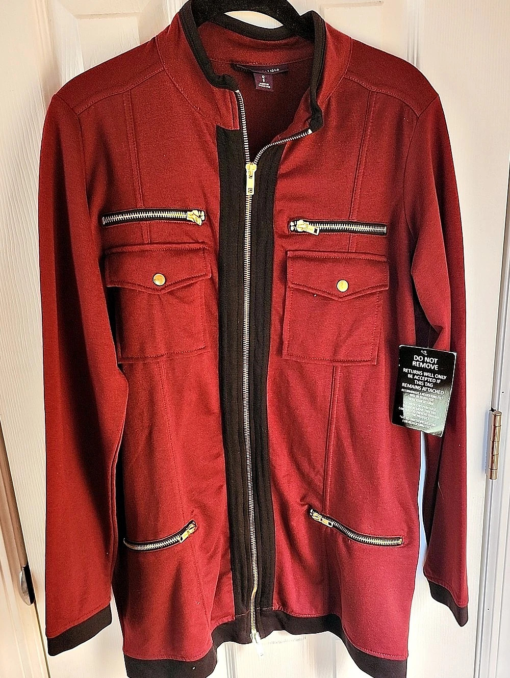Roaman's Utility Jacket in Red Size 12 NWT